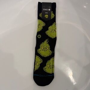 Stance Black and Green Grinch Mens the Mean One socks 10-13 L